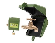 Outdoor Faucet Lock System, Green – Insulated Garden Hose Bibb Cover and 1