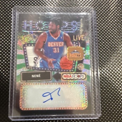 Topps 2025-26 NBA Hoops Hoops Signs Nenê Green Pixel Burst Auto HS-NENE /75