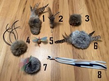 Cat Lures: Rabbit Fur, Feather, Leather, Cork...