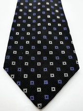Lauren Ralph Lauren Black Purple Geometric Silk Tie USA Made 58x3.75