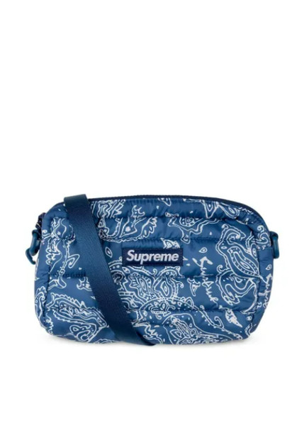 Supreme Puffer Pouch Tasche Blue Paisley FW22 Zip New York