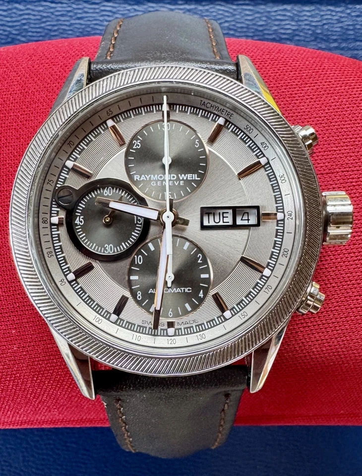 Автоматические сапфировые часы-хронограф RAYMOND WEIL 7731 Freelancer — кожаный ремешок - Изображение 2 из 4