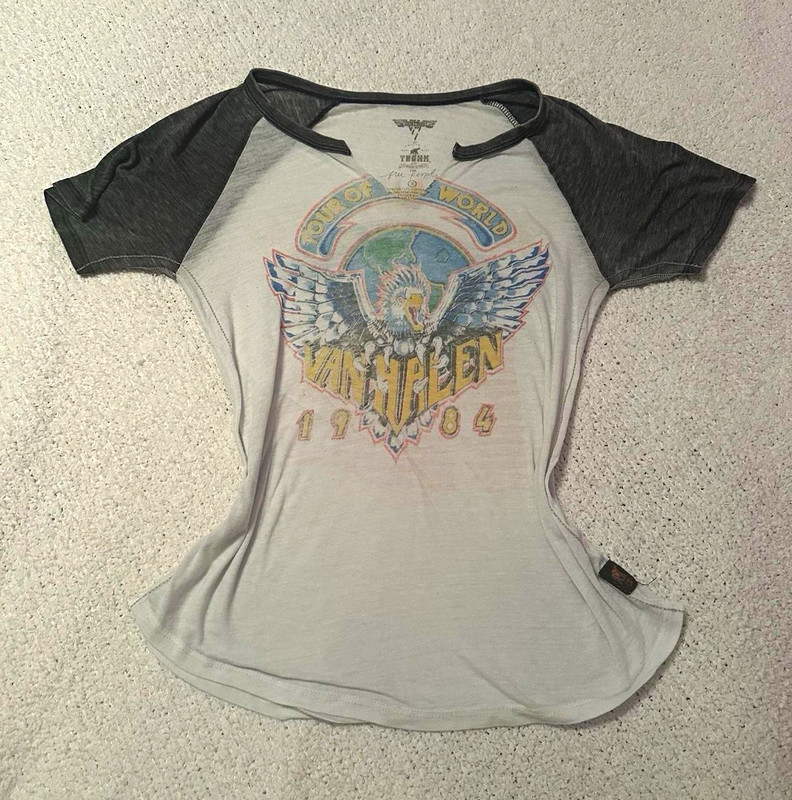 AUTHENTIC Trunk Ltd Van Halen Tour of the World 1984 Raglan Tee Double-Sided S