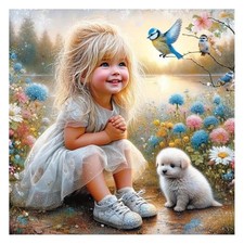 5D Dog Diamond Painting Kits for Adults, Flower Diamond Art Kits for Beginner...