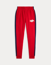 Polo Ralph Lauren Boys Red Navy Triple-Pony Fleece Jogger Pant Size M 10-12 NWT