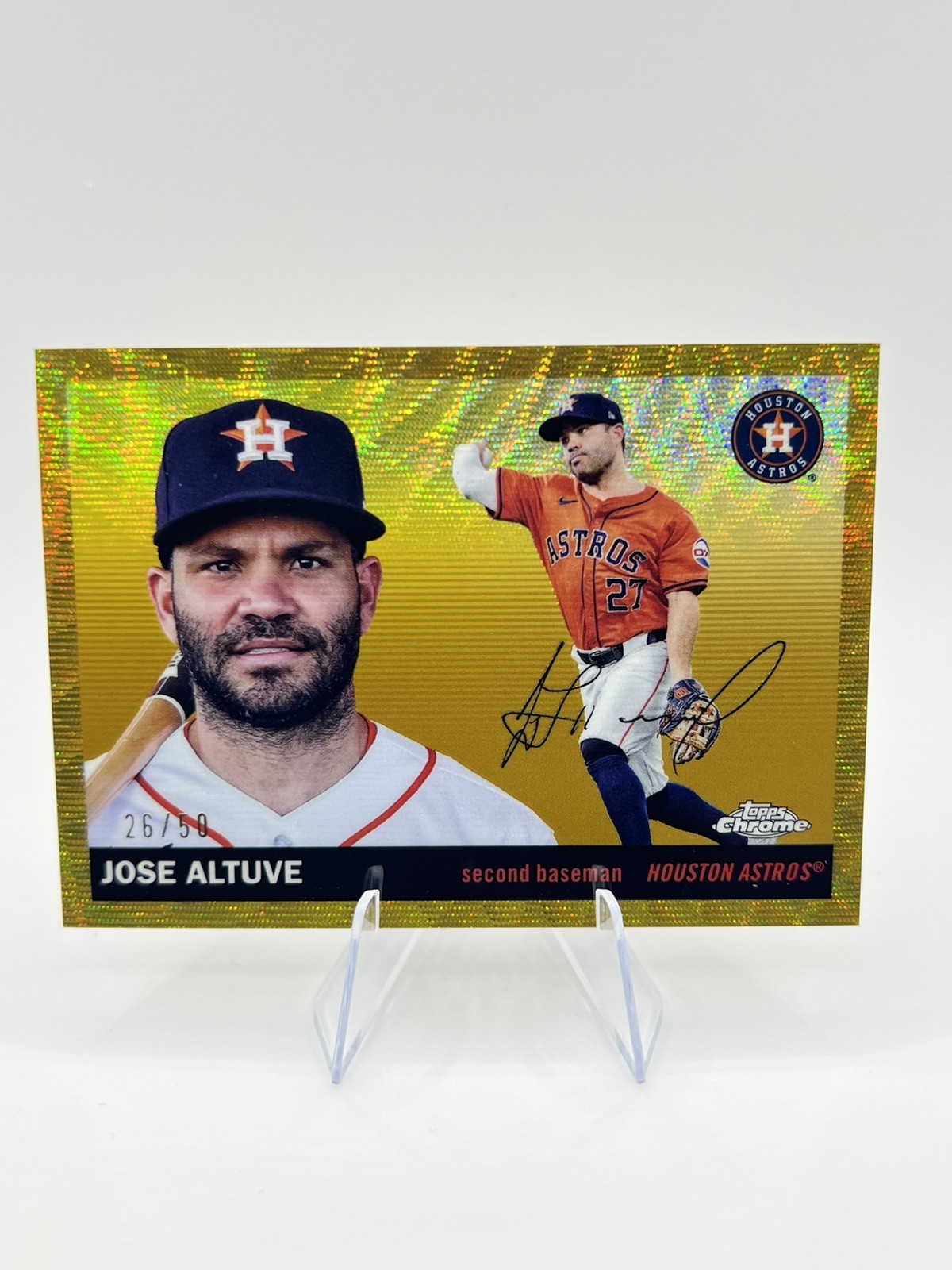 Jose Altuve 2025 Topps Chrome Platinum Gold Wave Refractor /50 Houston Astros