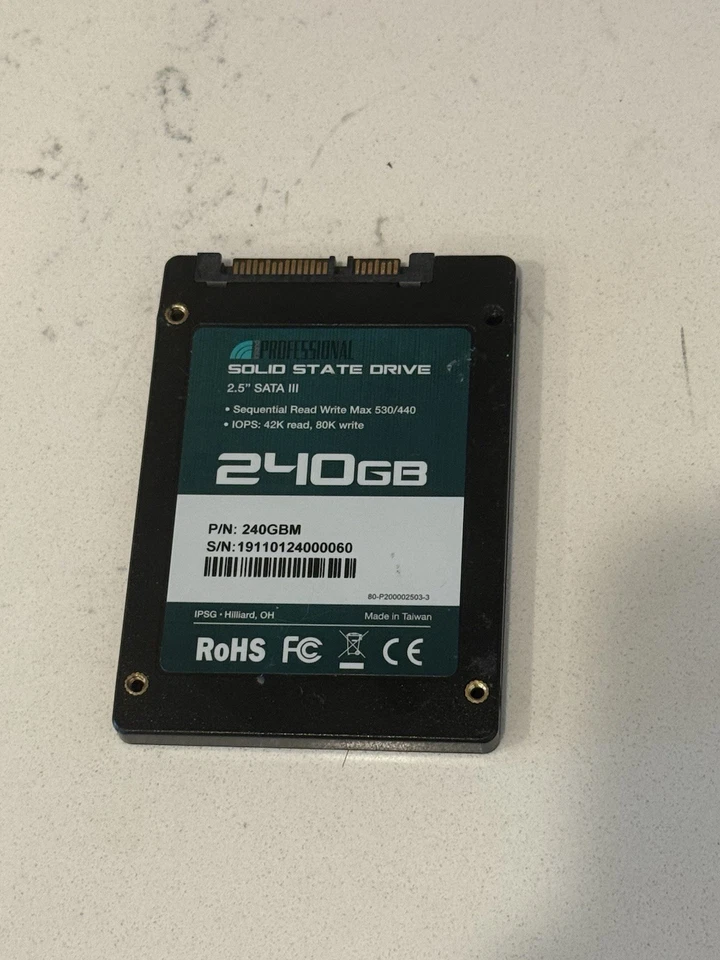 (FOR PARTS) Inland Professional 240GB 2.5" SATA III Solid State Hard Drive - Image 3 of 3
