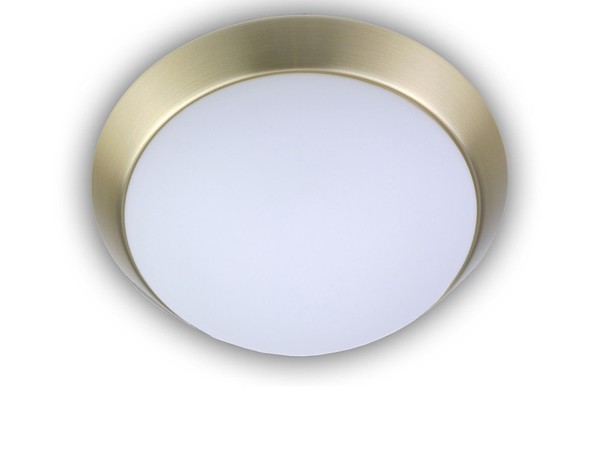 Led KüChenleuchte Opalglas Matt Messing Zierring Ø25Cm Treppenhaus Beleuchtung-image