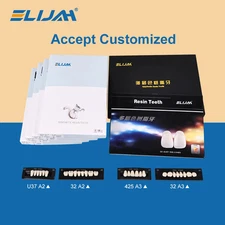 Dental Acrylic Resin Denture Teeth Upper Lower Full Set Shade Anterior Posterior