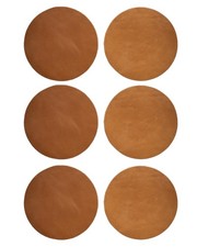 Real Natural Grain Leather Coasters Durable Non-Slip Tan Distressed Desig...