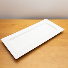 Crate And Barrel STACATTO White 14" Rectangle Serving Platter Plate