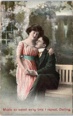 Vintage Postcard Music So Sweet Every Time I Repeat Darling Couple