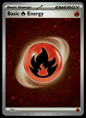 Pokemon SVE: Scarlet & Violet Basic Fire Energy (Cosmos Holo) #002 Common, Holo