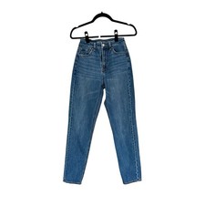 American Eagle Jeans Women's Size 00 Blue Wash Mom Straight Jean Cotton Denim