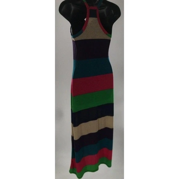 Body Central Striped Color Blocked Maxi Dress Casual Size Small Retro Y2K 90's - Image 2 of 4