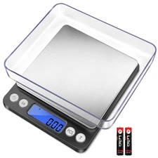 Fuzion Digital Gram Scale with 2 Trays, 500g/ 0.01g Small Jewelry Scale, 6 Un...