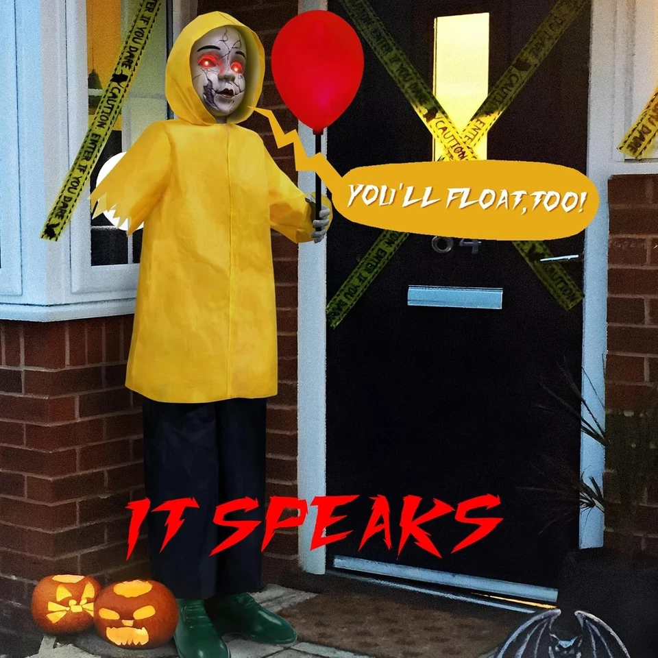 4 Fuß Georgie IT Gruselige Requisite Halloween Animatronics Indoor Outdoor Dekor Auflösung - Bild 4 von 4