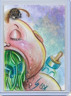 2022 TOPPS GARBAGE PAIL KIDS KRASHERS SERIES 3 SKETCH 1/1 GREG TREIZE UP CHUCK