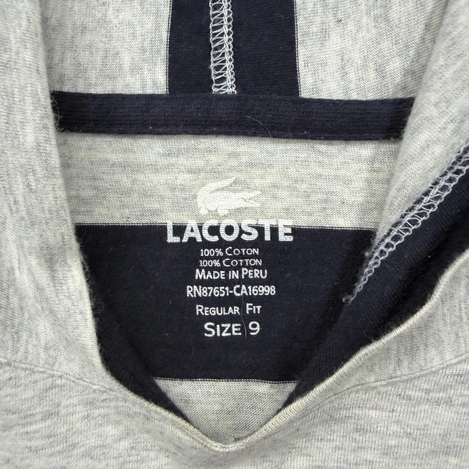 Lacoste Men's Striped Hoodie Long Sleeve Cotton Regular Fit Size 9 - Image 3 of 4