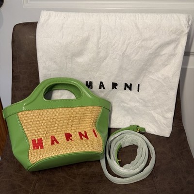 Marni Tropicalia Micro Bag Green Leather 2way with Dust Bag 