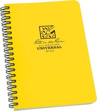 Weatherproof Side Spiral Notebook, 4.625" x 7", YELLOW Cover, Universal Pattern