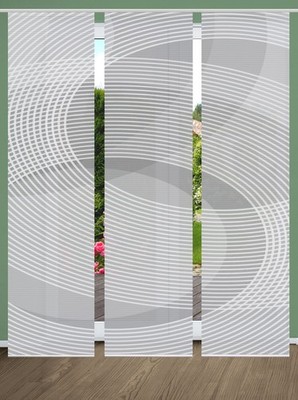 HOME in green 3er Set Schiebevorhänge DACIO, halbtransparent, Höhe 245 cm, grau