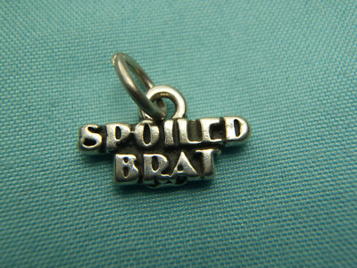 Signed SJC Spoiled Brat Woman 3D 925 Solid Sterling Silver Charm MADE IN USA
