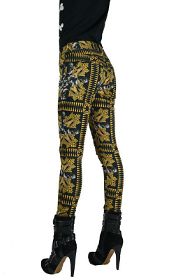 Kill City  Black Metal Baroque Goth Punk Rock Skull Digitaly Print Skinny Pants