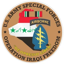 US Army Special Forces Operation Iraqi Freedom Bumper Sticker Military Decal 5"