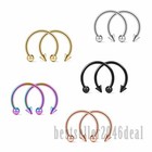 10PCS Surgical Steel Horseshoe Nose Ear Lip Tragus Septum Ring 16G Hoop Piercing