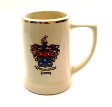 Vintage German Style Beer Tankard Mug YOUNG Qualis Vita Finista Made in USA 5"
