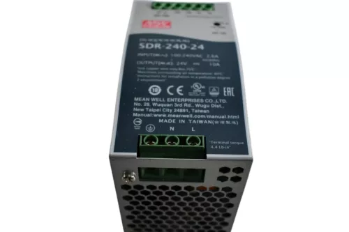 MEAN WELL SDR-240-24 Power Supply, AC-DC 24V 10A 240W Enclosed PFC DIN Rail SDR 