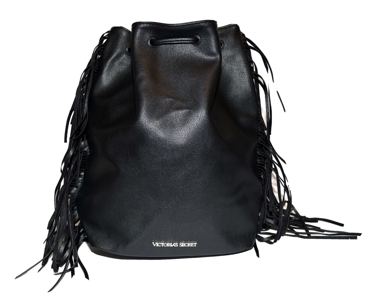 Victorias Secret Black Faux Leather 7 in Fringed Sides  display picture 1