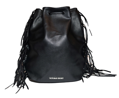 Victorias Secret Black Faux Leather 7 in Fringed Sides  display picture 1