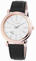 Classix Herrenuhr Analog Armbanduhr Lederimitationarmband Schw Uhr Datumsanzeige