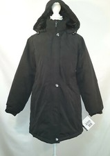 Totes Womens Removable Fur Neck Warmer/ Hood Puffer Jacket Coat Black Size Small