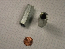 HEXAGON ROD COUPLING NUT, STEEL, ZINC-PLATED, 1/2"-13 THREAD, 1-3/4" LENGTH
