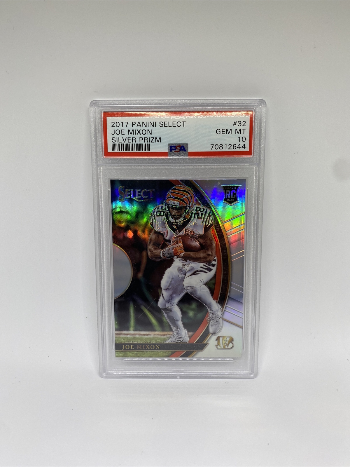 JOE MIXON RC 2017 PANINI SELECT SILVER PRIZM PSA 10 #32 BENGALS RC ROOKIE CARD