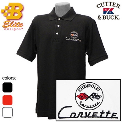 C1 Corvette bestickt Herren Cutter & Buck Ace Poloshirt BDC1EP8015 - Bild 1 von 1