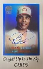 2024 Topps Archives Barry Larkin “57 Fan Favorites” Blue On Card Auto #05/25