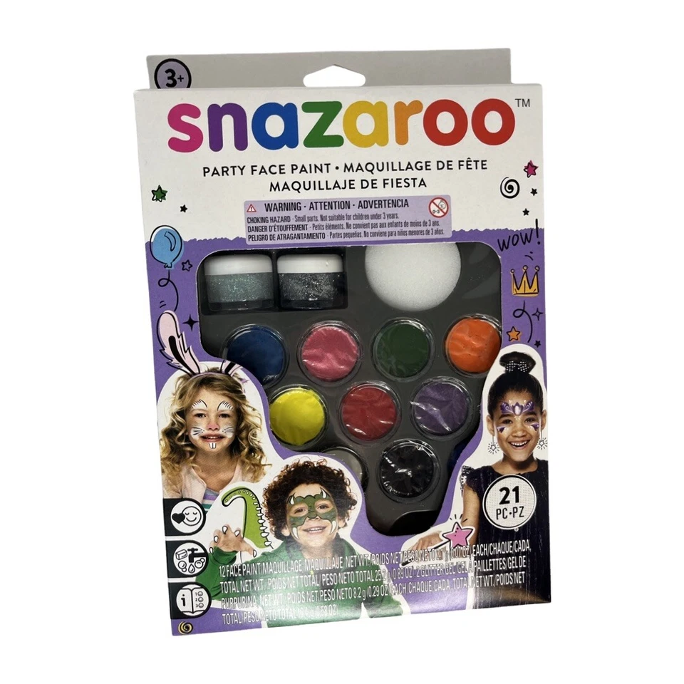 Snazaroo Fiesta Paquete de Pintura Facial Kit 21 Piezas Pinceles Brillo Foto 2 de 4