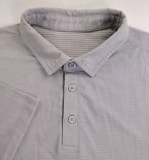 Lululemon Evolution Polo Shirt Mens Medium Short Sleeve Performance Gray Striped