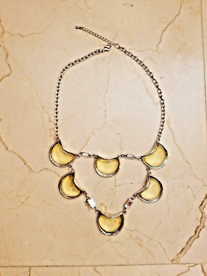 16-17'' Women's Express Silver Clear Stone Statement Necklace
