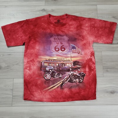 The Mountain T-Shirt Women's XL Red US Route 66 Graphic Tee S/S Cotton USA