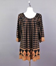 Urban Mango Women's Dress, Size L, Black Multicolor, 100% Polyester