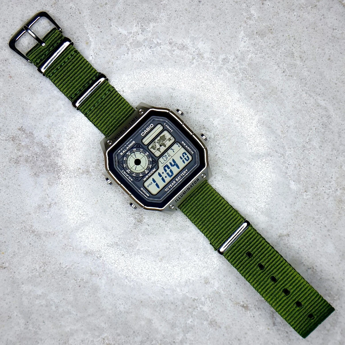 Casio world cheap time strap
