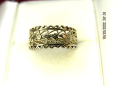 STERLING SILVER FILIGREE BAND RING SIZE 6 1/4