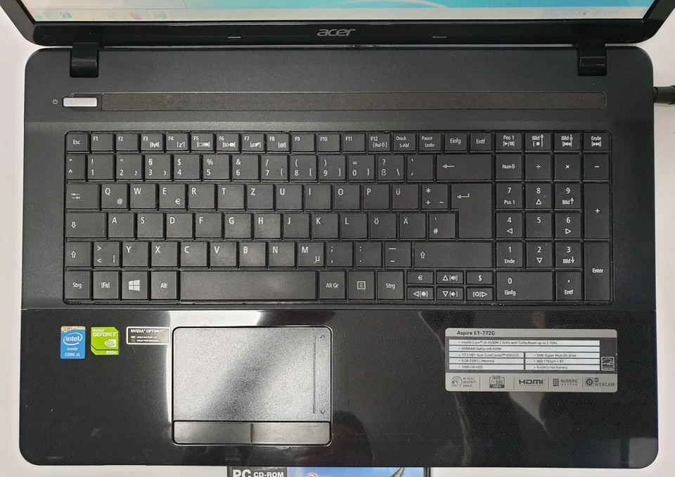 Acer E1-772G i5 Notebook 500GB HDD 8GB Laptop Gamer Windows 7 Pro 17,3" HDMI VGA - Bild 3 von 4