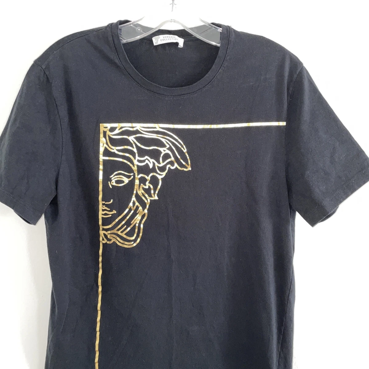 Versace Gold Medusa Head Print Fabric T-Shirt M Versace