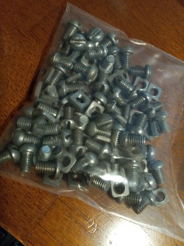 Original Set Pulled Gilbert Erector S-51 1/4" Screws & N-21 Nuts Lot of 50 pc Ea - Picture 3 of 3